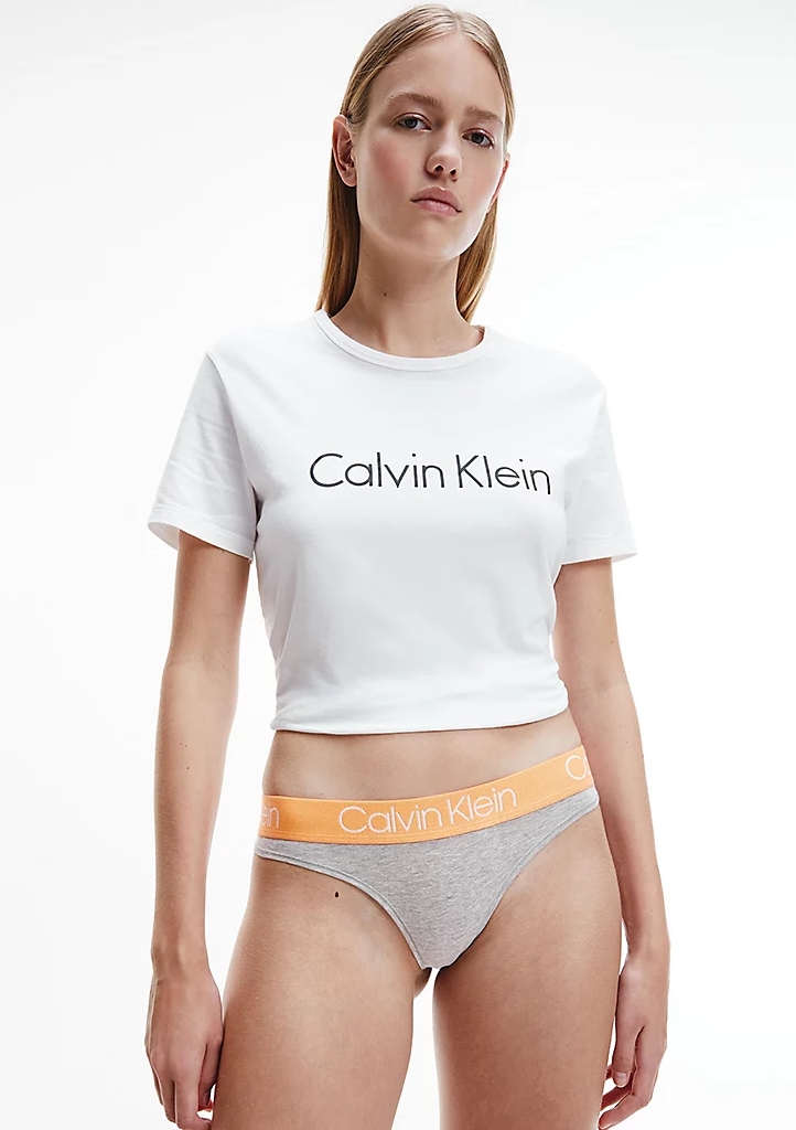 Dámské tanga Calvin Klein QF3751 L Sv. šedá