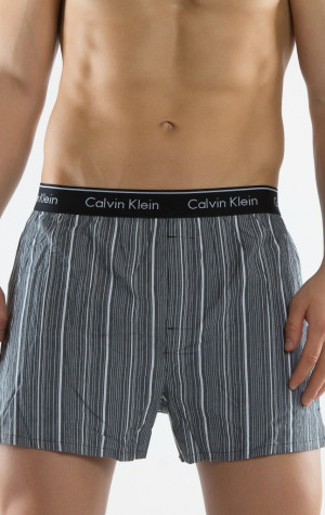 Pánské trenýrky Calvin Klein U1725A černá proužek a kostka