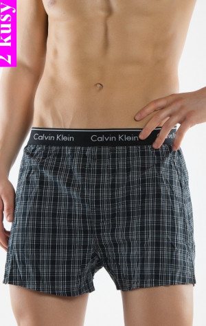 Pánské trenýrky Calvin Klein U1725A černá proužek a kostka