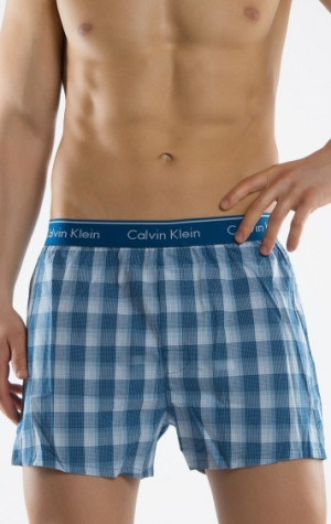 Pánske trenírky Calvin Klein U1725A modrý pásik a kocka