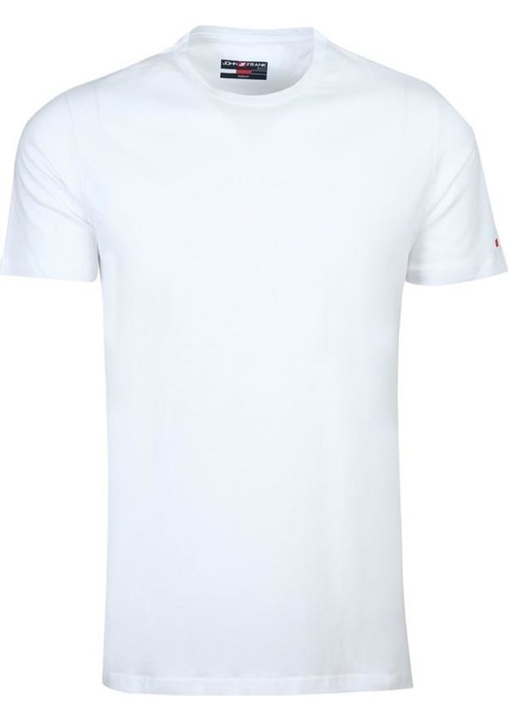 Levně Pánské tričko John Frank JFTBA01 M Bílá