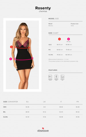 Jemná košilka Rosenty chemise - Obsessive