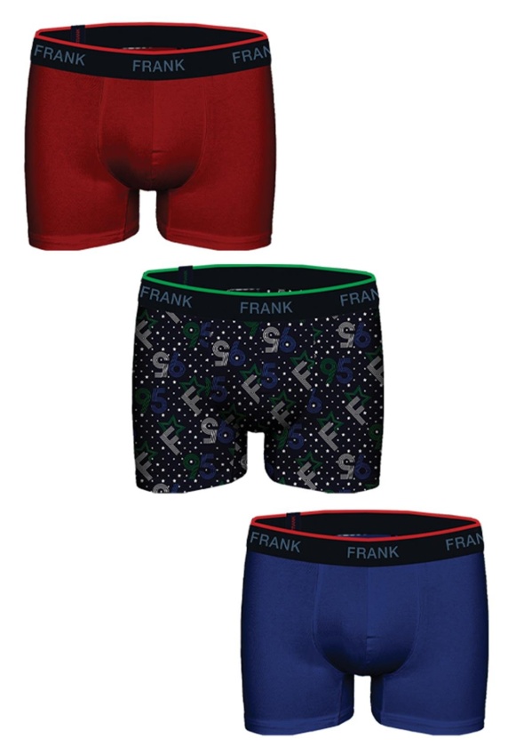 Pánské boxerky John Frank JF3BRS01 3PACK XXL Dle obrázku