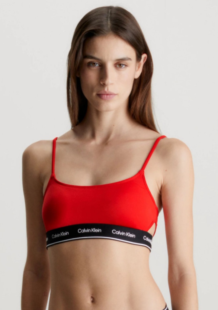 Dámské plavky Calvin Klein KW0KW02425 + KW0KW02431 XNE M Červená