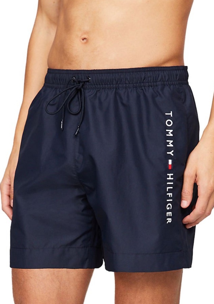 Levně Pánské plavky Tommy Hilfiger UM0UM03258 M Tm. modrá