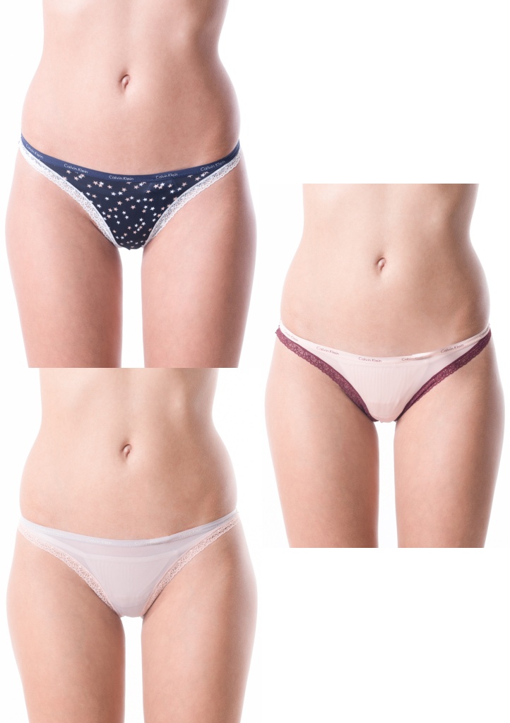 Dámská tanga Calvin Klein QD3592E 3PACK XS Mix