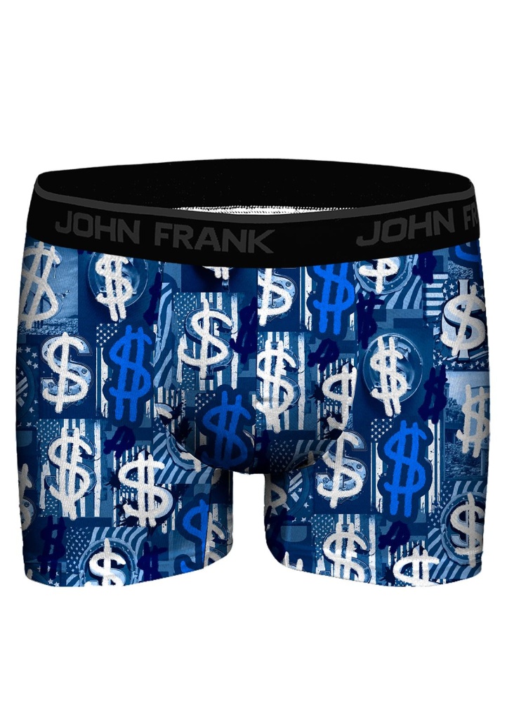 Pánské boxerky JOHN FRANK JFBDMOD119 Dollar glory S Modrá