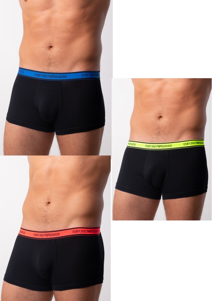 Levně Boxerky Emporio Armani 111357 9P717 3PACK S Černá