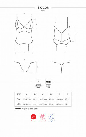 Korzet 810-COR white corset - Obsessive