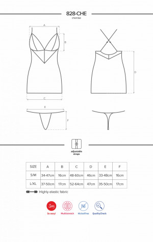 Košilka 828-CHE chemise - Obsessive