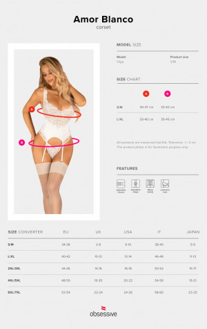 Dokonalý korzet Amor Blanco corset - Obsessive