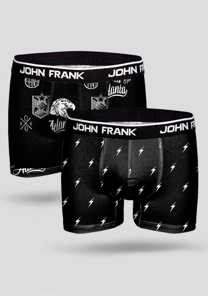 Pánské boxerky John Frank JF2BMC08 2PACK L Černá