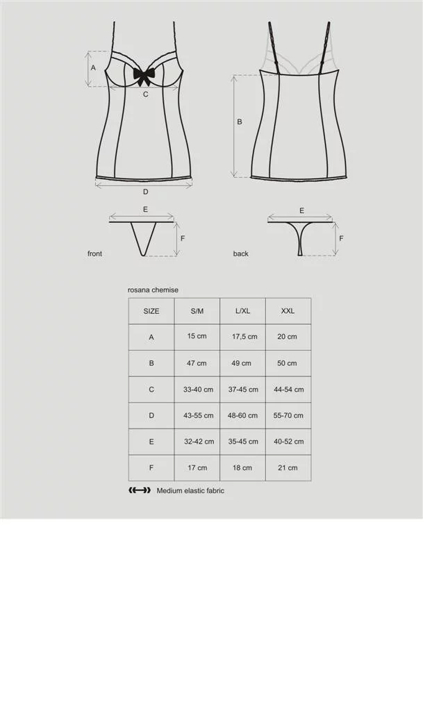 Košilka Rosana chemise XXL - Obsessive