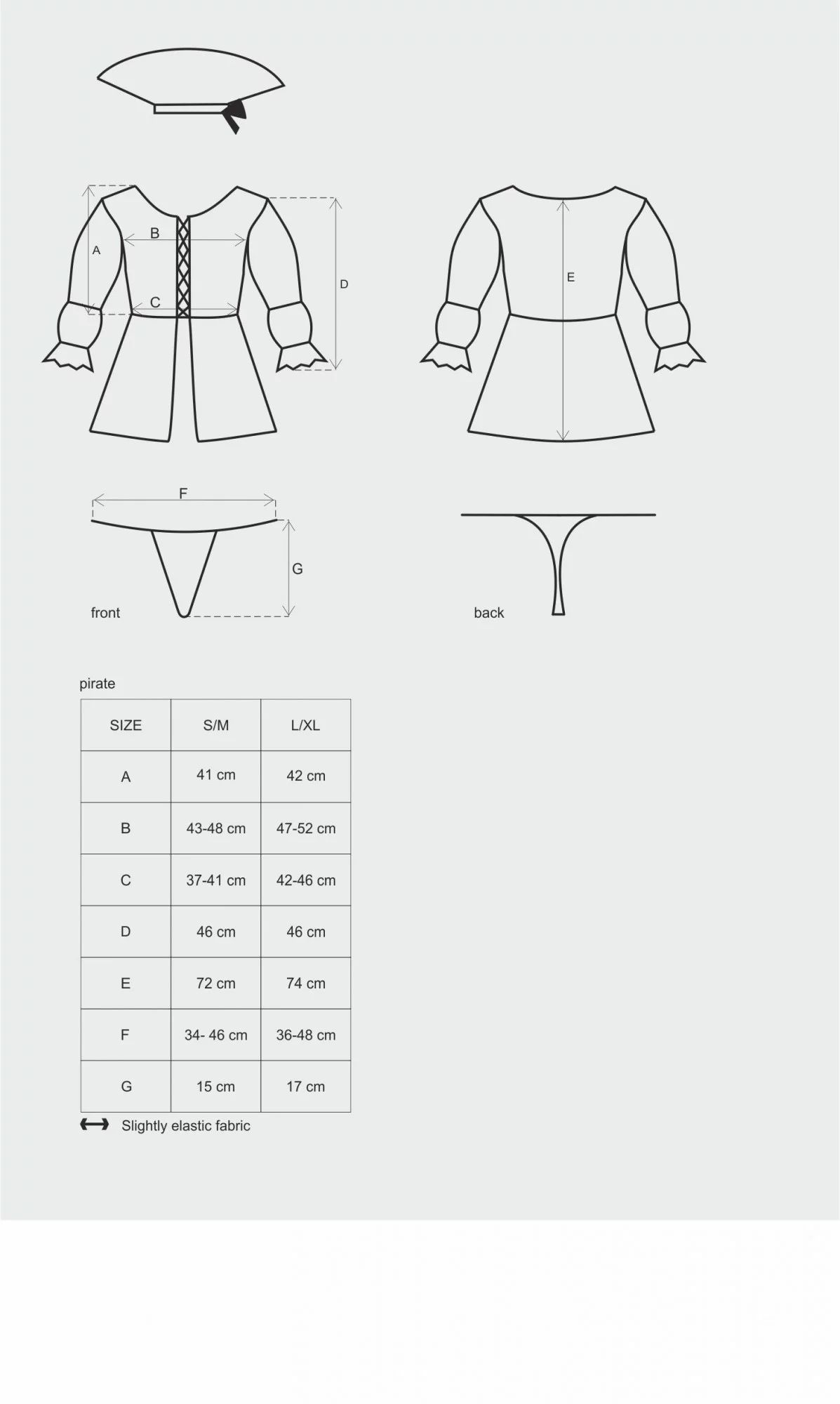 Sexy kostým Pirate set - Obsessive