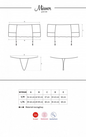 Podvazkový pás Miamor garter belt - Obsessive