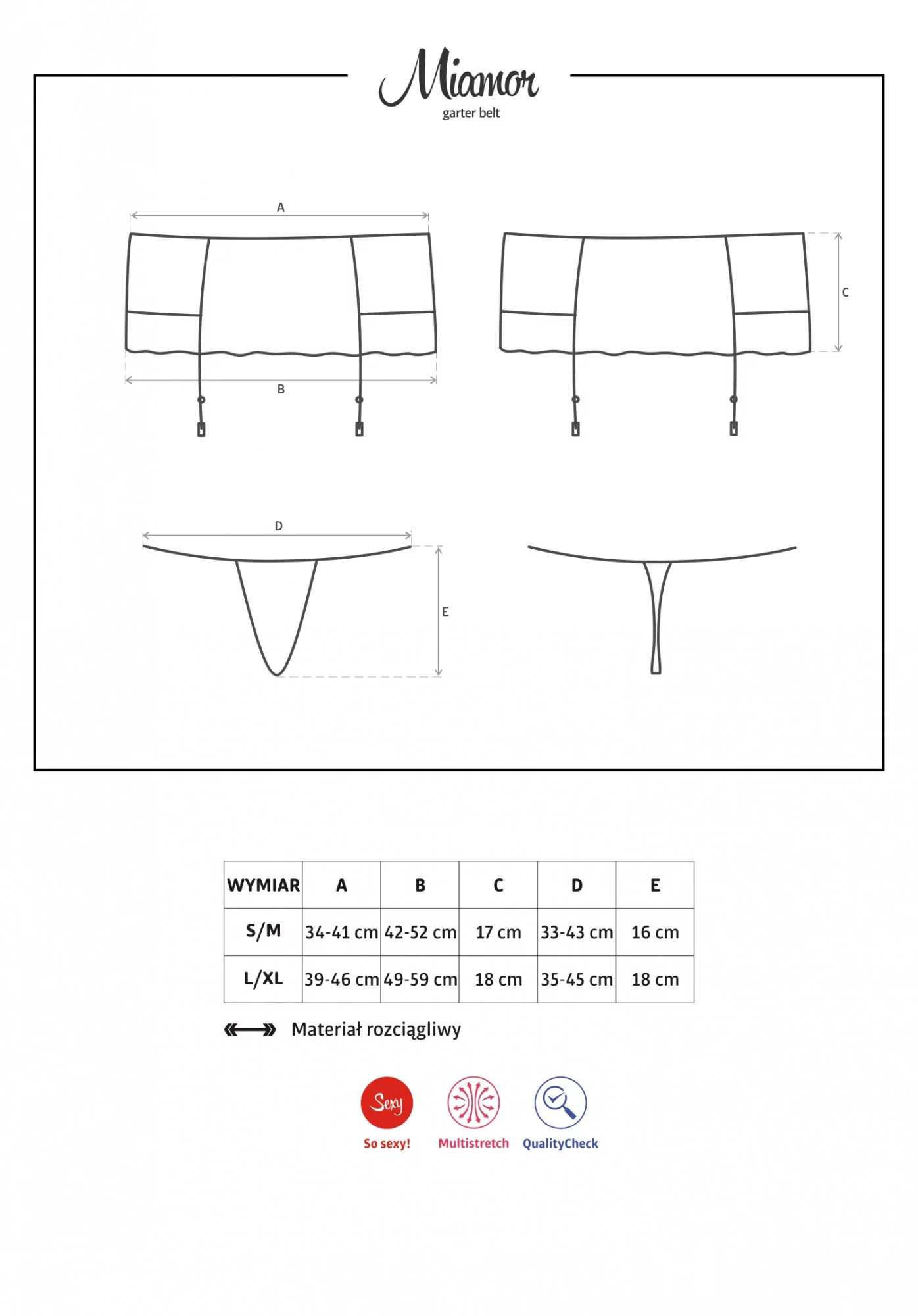 Podvazkový pás Miamor garter belt - Obsessive