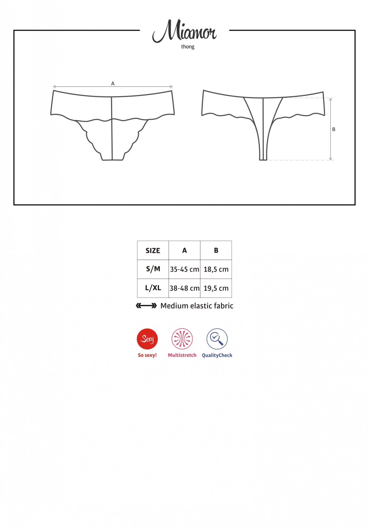 Dámské tanga Miamor thong - Obsessive