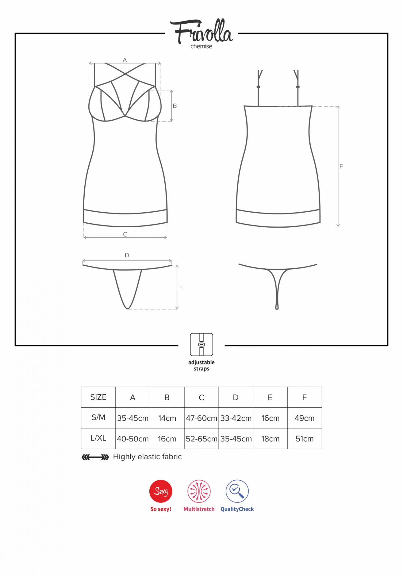 Košilka Frivolla chemise - Obsessive