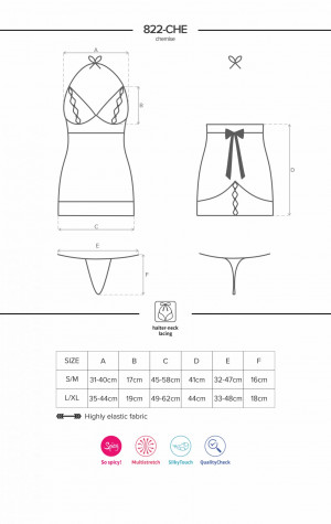 Košilka 822-CHE chemise - Obsessive