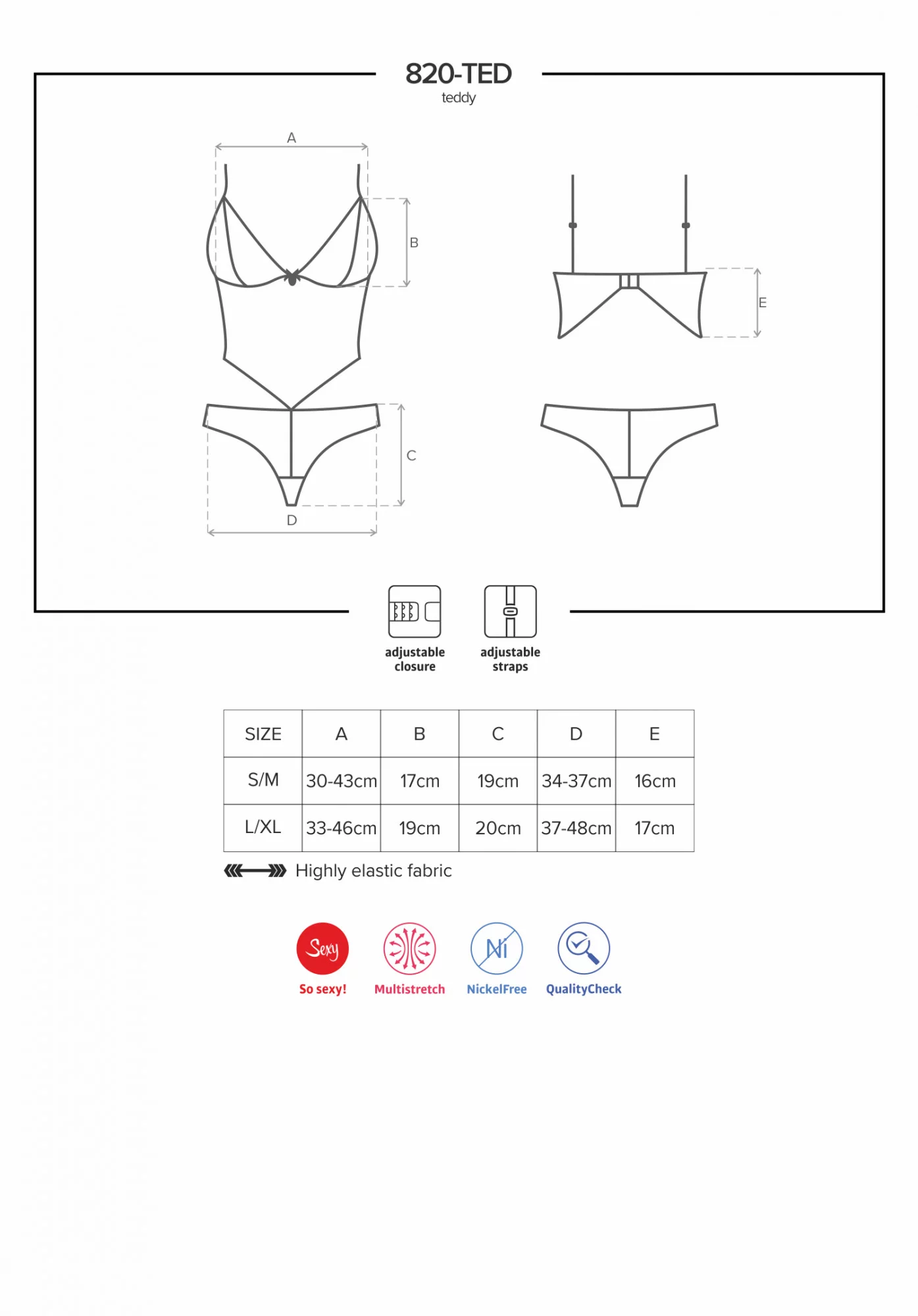 Body 820-TED teddy - Obsessive