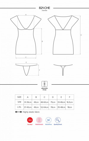 Košilka 821-CHE chemise - Obsessive