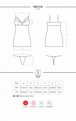 Košilka 818-CHE chemise - Obsessive