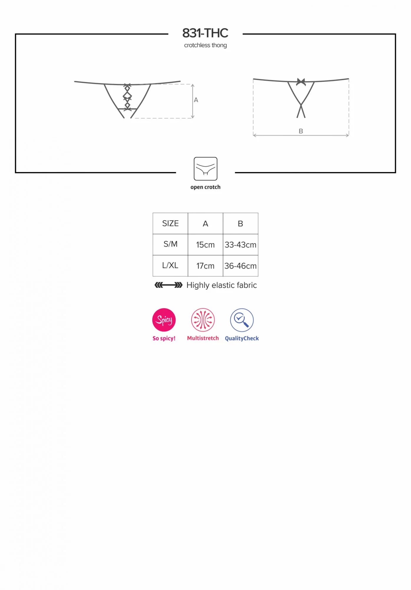 Sexy tanga 831 - THC thong otevřené - Obsessive