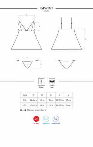 Okouzlující košilka 845 - BAB babydoll - Obsessive