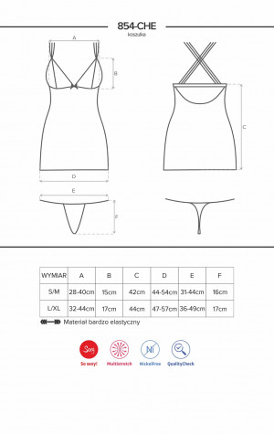 Romantická košilka 854 - CHE - Obsessive