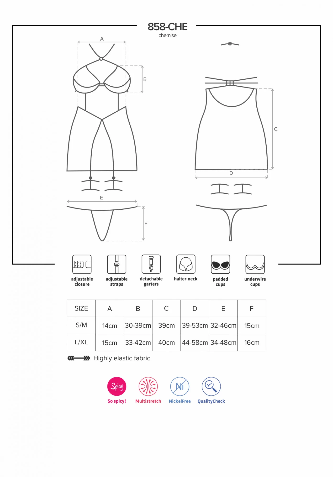 Pikantní košilka 858 - CHE - Obsessive