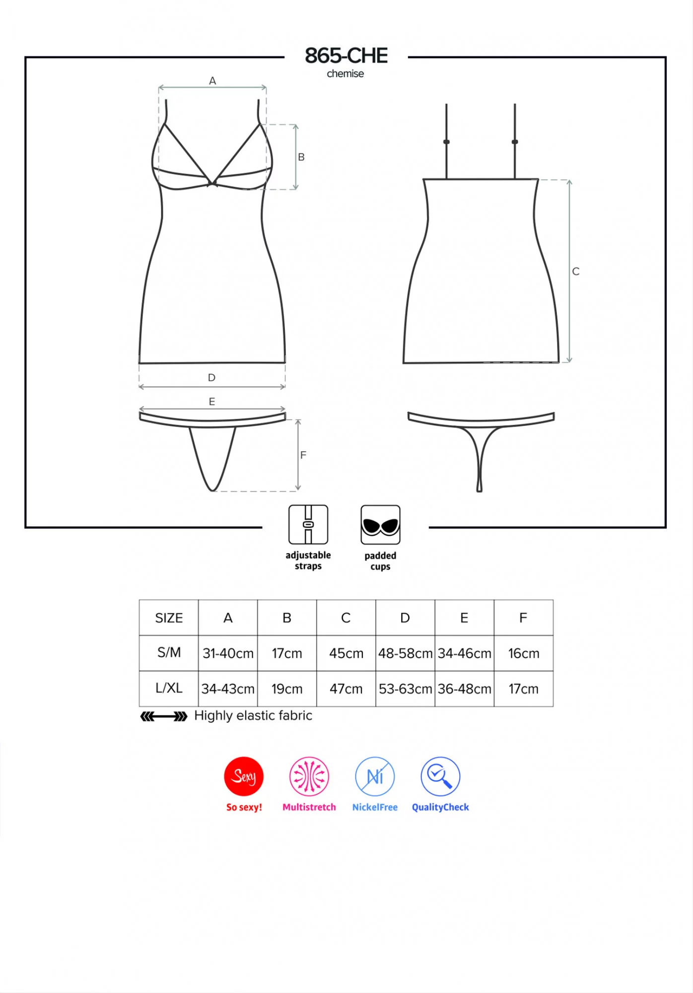 Vyzývavá košilka 865 - CHE - Obsessive