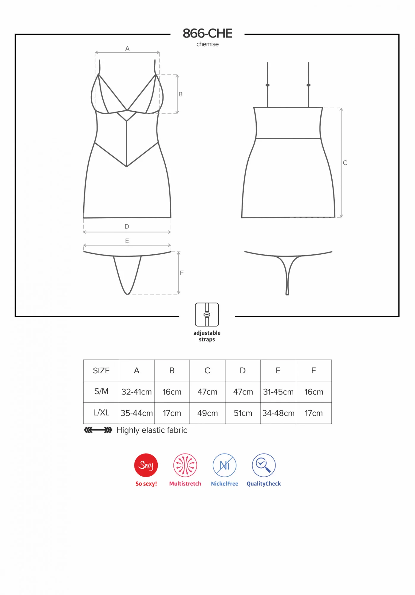 Svůdná košilka 866 - CHE - Obsessive