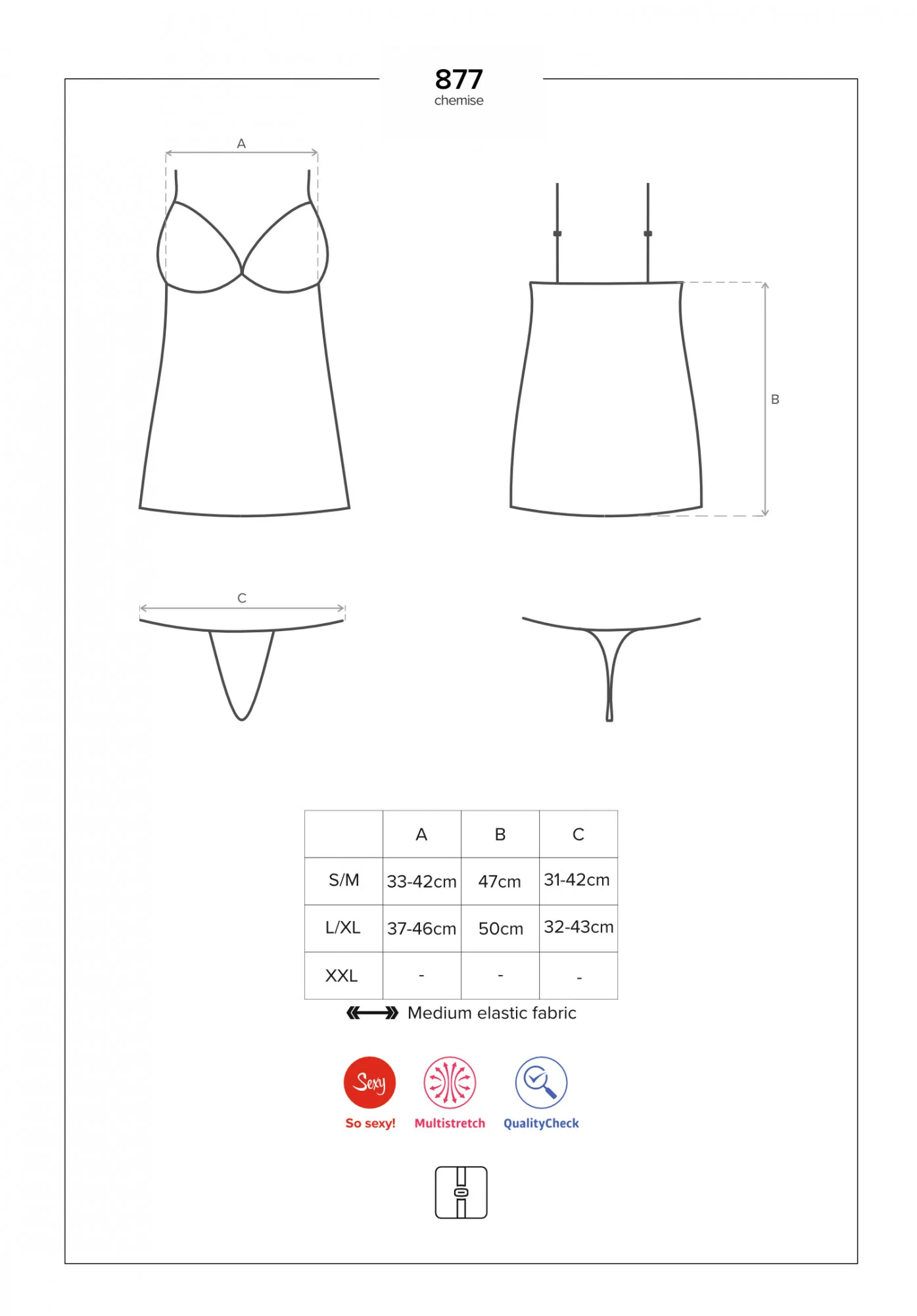 Nádherná košilka 877 - CHE - Obsessive