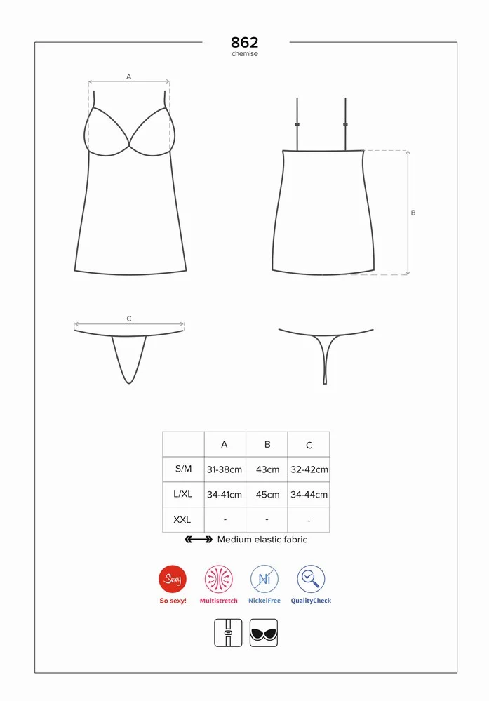 Přitažlivá košilka 862 - CHE - Obsessive