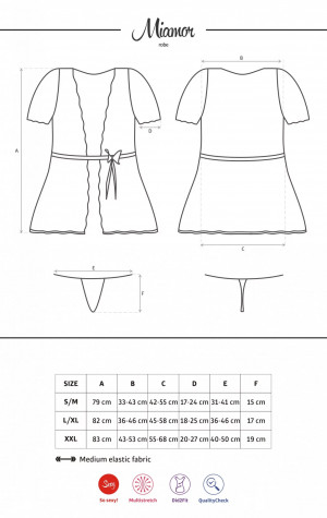 Koketní župan Miamor robe white - Obsessive