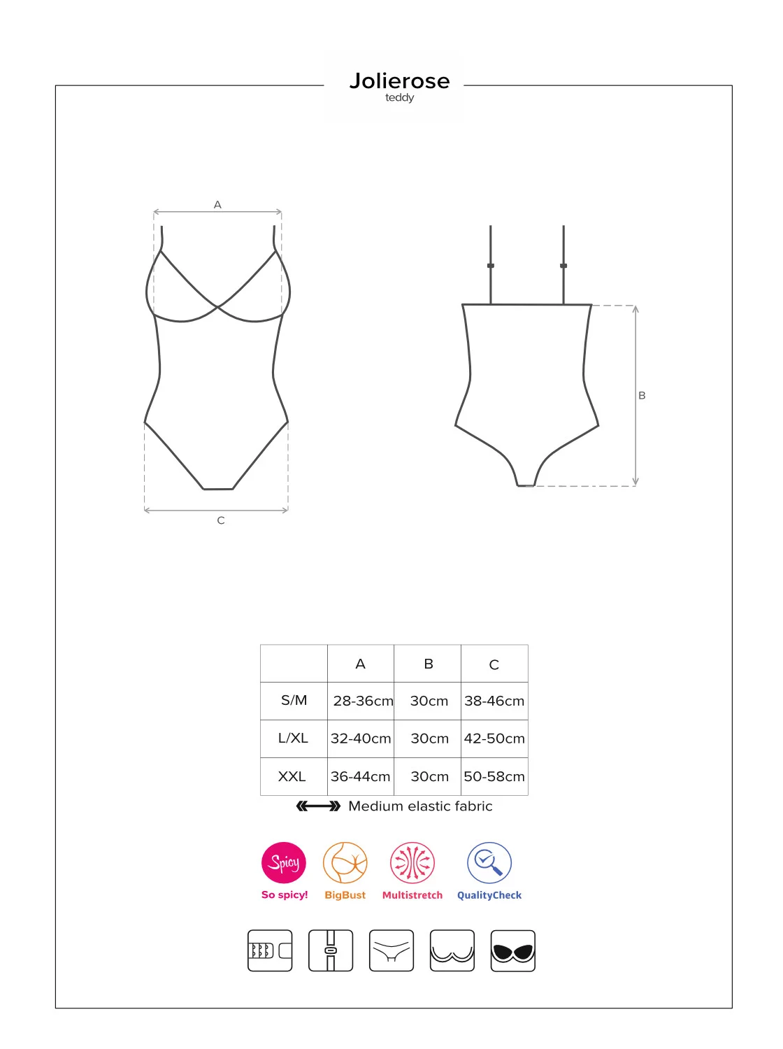 Pikantní body Jolierose teddy - Obsessive