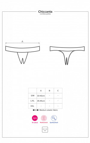 Pikantní kalhotky otevřené Chiccanta crochless panties - Obsessive