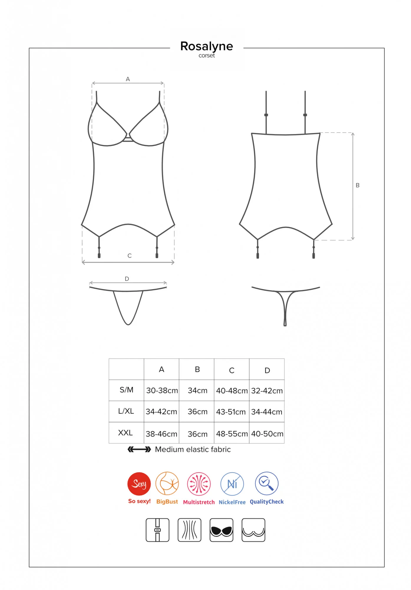 Smyslný korzet Rosalyne corset - Obsessive