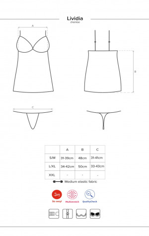 Elegantní košilka Lividia chemise - Obsessive