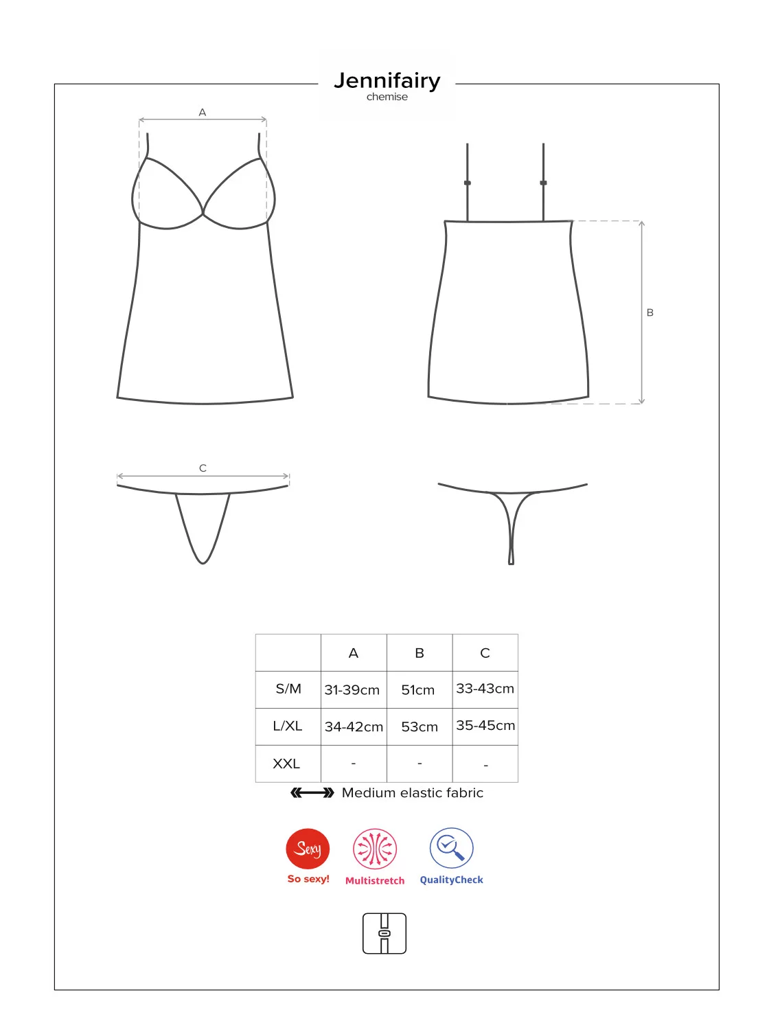 Svůdná košilka Jennifairy chemise - Obsessive