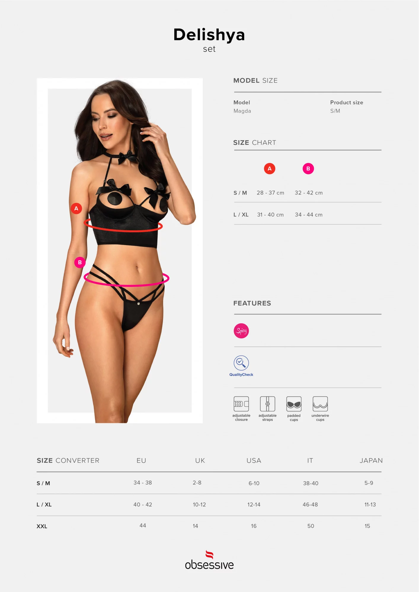 Smyslný set Delishya set black - Obsessive