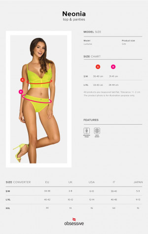 Romantický set  Neonia top & panties - Obsessive