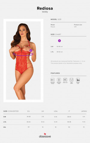 Koketní body Rediosa teddy - Obsessive