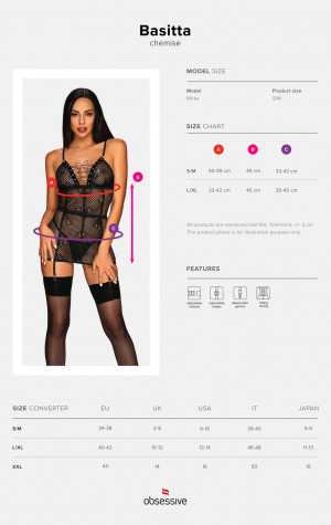 Pikantní košilka Basitta chemise - Obsessive