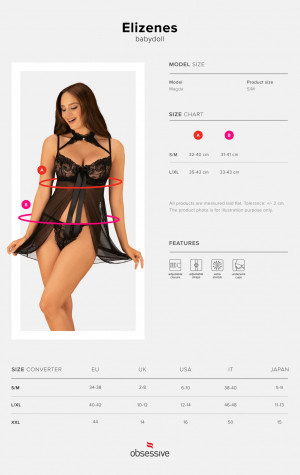 Okouzlující košilka Elizenes babydoll - Obsessive