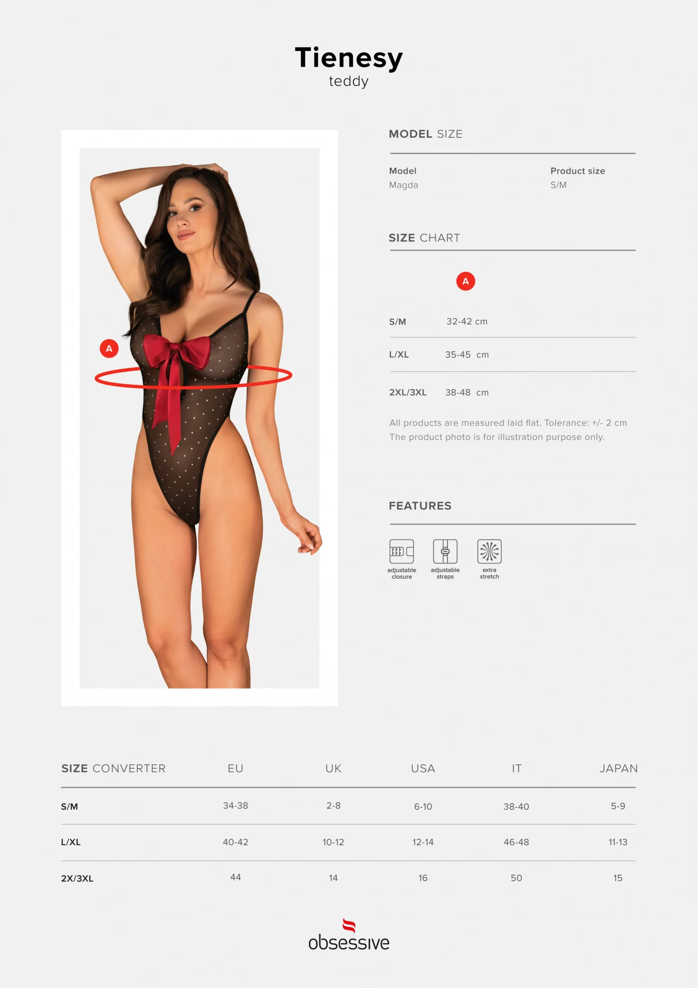 Elegantní body Tienesy teddy - Obsessive