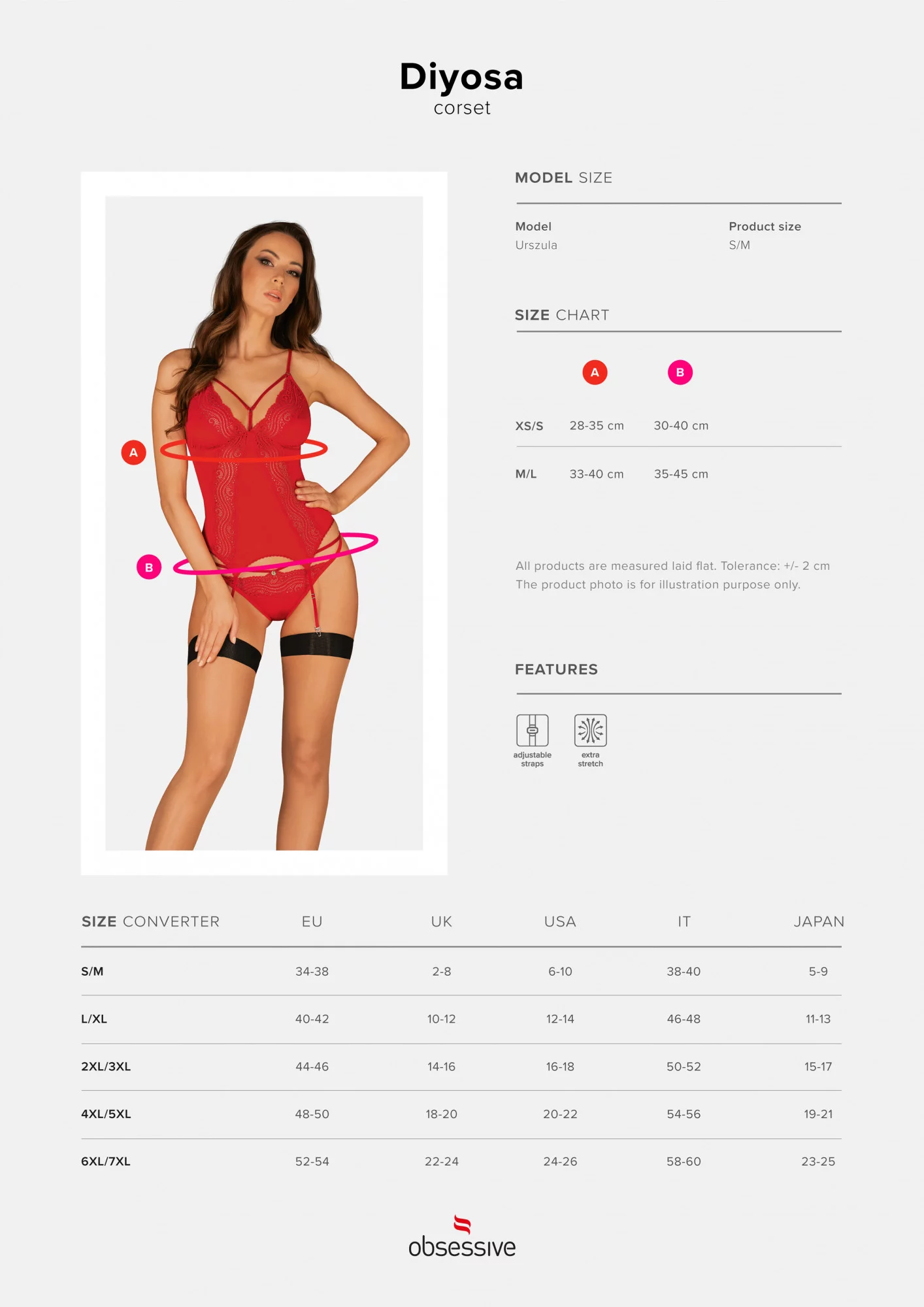 Elegantní korzet Diyosa corset red - Obsessive