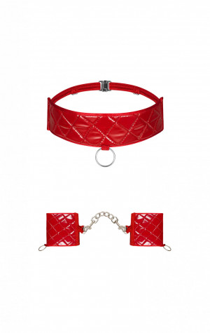 Pikantní sada Hunteria cuffs & choker - Obsessive