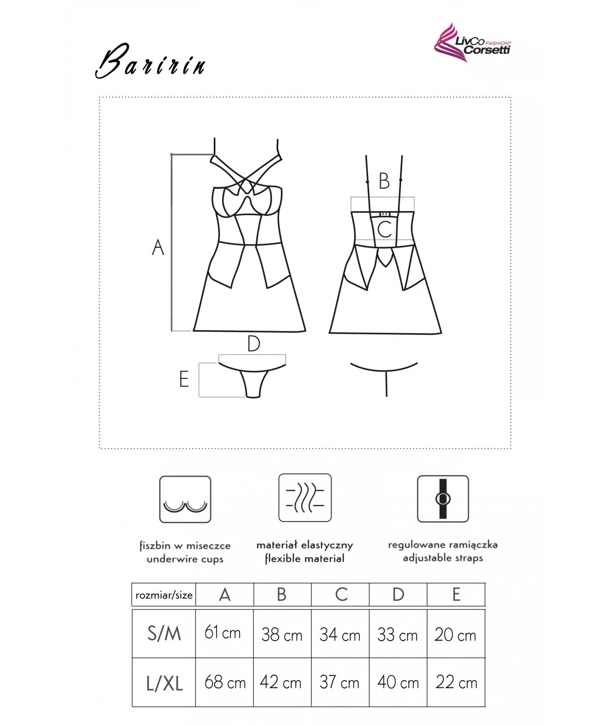 Romantická košilka Baririn - LivCo Corsetti