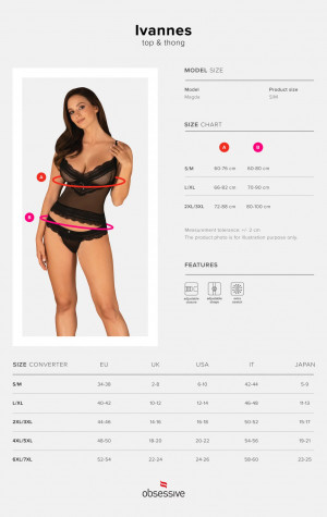 Okouzlující set Ivannes top & thong - Obsessive